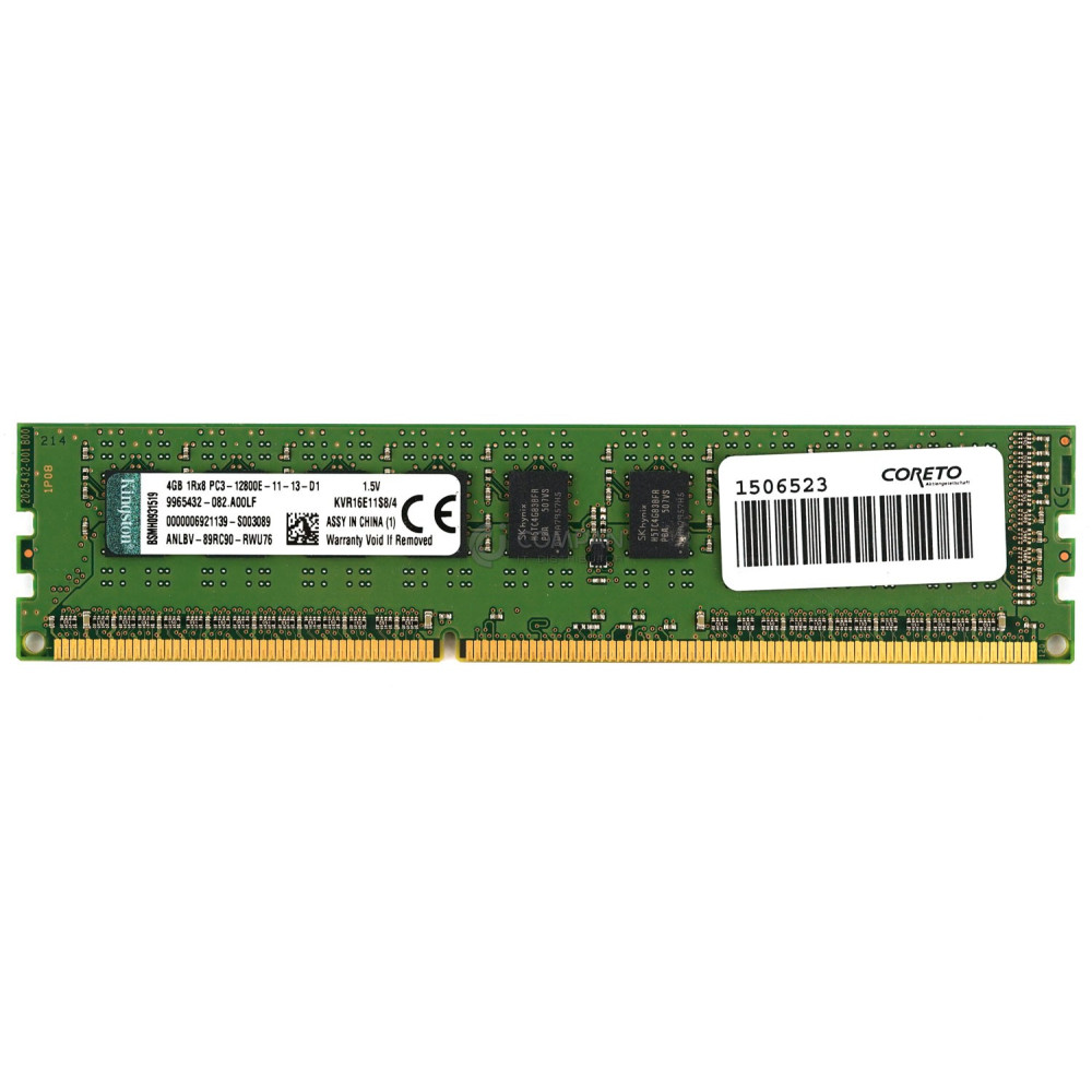 KVR16E11S8-4 KINGSTON MEMORY 4GB 1RX8 PC3 12800E DDR3 KVR16E11S8-4 KVR16E11S8/4 KVR16E11S8/4